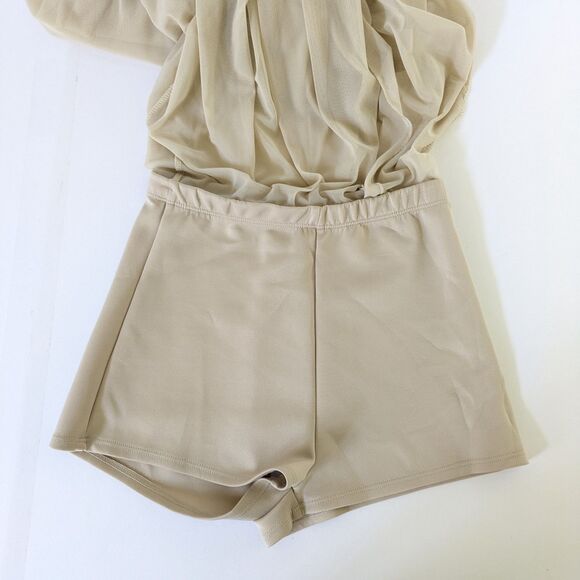 Akira Mesh Skirt Overlay Shorts Size S Tan Nude Ballet Dance Boho Black Label - Picture 5 of 15